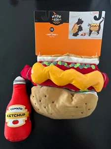 Dog Cat Pet Costume Hot Dog Ketchup New Halloween Cosplay Parade Size XS Small - Picture 1 of 8