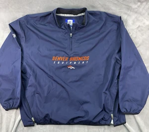 Reebok Denver Broncos NFL Equipment Quarter Zip Pullover Jacket Size 2XL - Picture 1 of 11