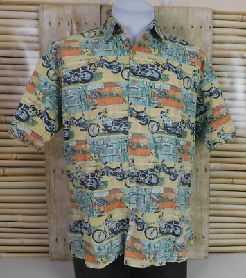 Мужская гавайская рубашка Kahala AVI Collection средний размер для мотоциклов с коротким рукавом - Изображение 1 из 4