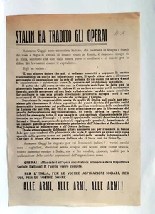 R.S.I Volantino propaganda. Stalin ha tradito gli operai. - Picture 1 of 1