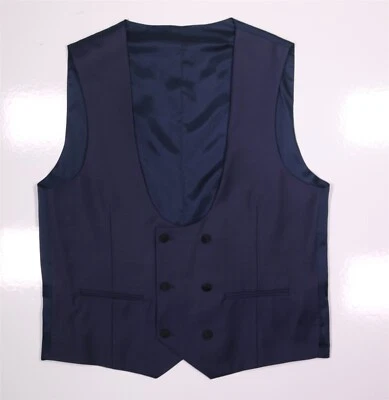 Connaisseur Paris Royal Blue Double Breasted Wool Formal Waistcoat Vest 40/M - Image 1 of 4