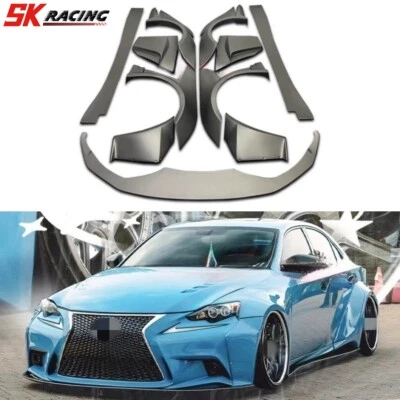 Kit de carrocería ancha cubierta de arco de rueda faldón lateral labio delantero para Lexus IS200 IS300 2013-19 Foto 1 de 4