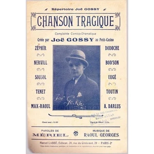 CHANSON TRAGIQUE complainte comico-dramatique paroles MERIEL musique GEORGES - Picture 1 of 1