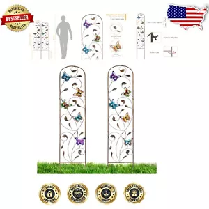 Elegant Butterfly Garden Trellis - 60 Inch High Metal Fence for Climbing Plants - Picture 1 of 8