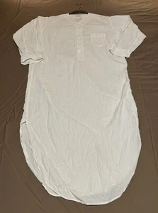 VTG Restwell 1950s MCM White Sanforized Cotton Sleepwear Nightshirt S 34-38 TubA - Picture 1 of 9