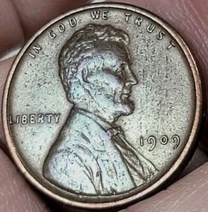1909 VDB Lincoln Cent Wheat Penny About Uncirculated - Picture 1 of 3