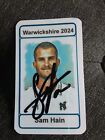 SAM HAIN (WARWICKSHIRE) - HAND SIGNED SHIRTANDCLUB 2024 CRICKET TRADE CARD 