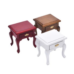 Dollhouse Miniature Furniture Wooden Bedside Drawer Table Nightstand Cabi ZC - Picture 1 of 13