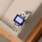 AAA 2.Ct Natural Sapphire & Moissonite Engagement Ring 10k solid White Gold
