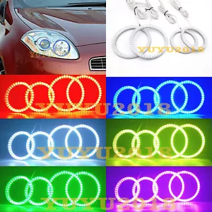 RGB halo ring for Fiat bravo198 2007-2015 headlight angel eyes lamp DRL bluetoot - Foto 1 di 16