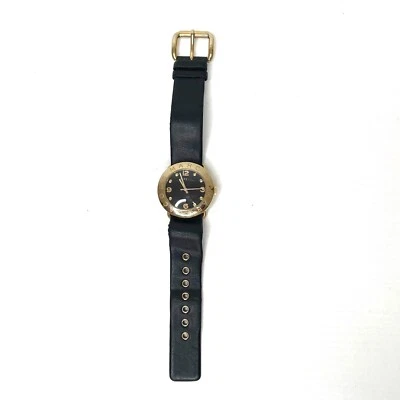 Marc By Marc Jacobs Womens Gold Black Leather All Stainless Steel Watch MBM1154 - Image 1 of 4