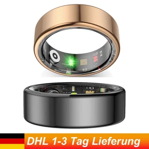 Smart Ring Herren/Damen Sport Fitness Läuft Schrittzähler Tracker Gold Schwarz - Bild 1 von 12