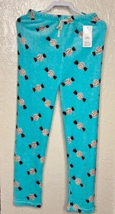 Womens Lounge Pajama Pants L/XL Blue Candy Super Soft Loose Fit Elastic Waist - Picture 1 of 4