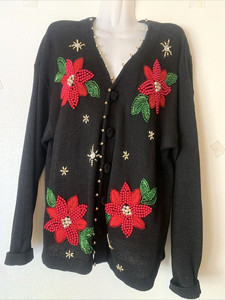 Poinsettia Sweater for sale | eBay
