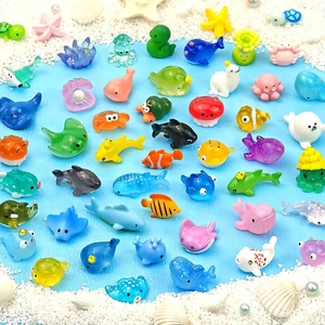60 Pcs Mini Ocean Resin Animals Figures Tiny Sea Animal Figurines Marine Miniatu - Picture 1 of 12