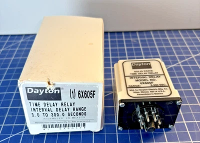 Dayton 3-300Sec Interval Delay Solid State Time Delay Relay 6X605F In Box - Image 1 of 4