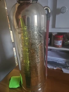 GENERAL QUICK AID FIREGUARD COPPER BRASS FIRE EXTINGUISHER Polished - Picture 1 of 8