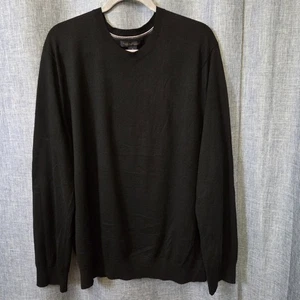 Suéter de cuello redondo Banana Republic mezcla seda/cachemira para hombre XL negro - Imagen 1 de 8