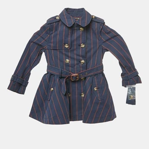 Polo Ralph Lauren Kids Navy Blue Striped Cotton Trench Coat 4 Yrs - Picture 1 of 6