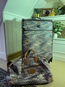 Brics Luggage And Matching Carry On Made In Italy Luxury Brand Snazzy Pattern - Picture 1 of 14