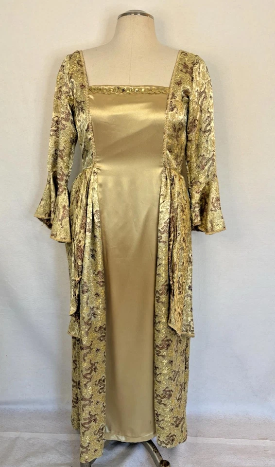 Underwraps Colonial Woman's Dress Gold/Green Gown Costume #1 Sz M - Image 1 of 4