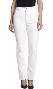 Gloria Vanderbilt Damen weiß High-Waist Straight Amanda Jeans Größe 10 - Bild 1 von 6