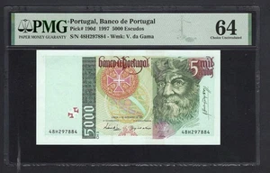 Portugal 5000 Escudos 11-09-1997 P190d Uncirculated Grade 64 - Picture 1 of 2