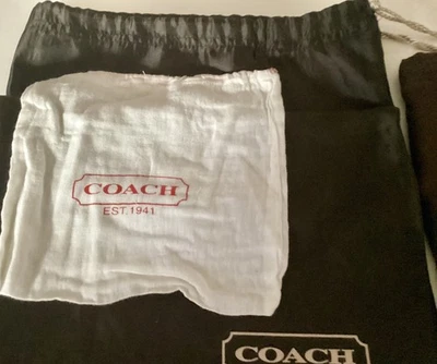 Lote de 3 Cubiertas antipolvo Coach Bolso de Mano Accesorio para Zapatos Algodón Satinado Grande y Pequeño Foto 1 de 4