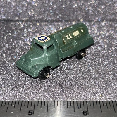 Camión de combustible Barclay del ejército de Estados Unidos muebles de metal de colección 1,75 pulgadas de largo raro difícil de encontrar G513 Foto 1 de 4