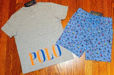 POLO RALPH LAUREN AUTHENTIC TODDLERS BOYS ORIGINAL NEW 2Pc SHORTS SET Sz 5, NWT - Image 1 of 4