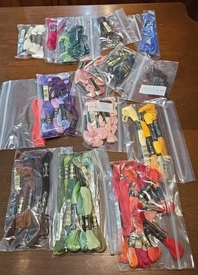 Lot of 50 Assorted Color DMC Floss Plus Bonus. SJS - Image 1 of 4