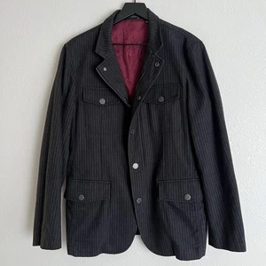 Blazer híbrido Robert Graham para hombre chaqueta con cremallera talla pequeña gris a rayas - Imagen 1 de 12