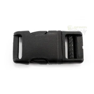 Black plastic single adjusting side release buckles for 20 mm webbing - AOM - Picture 1 of 3