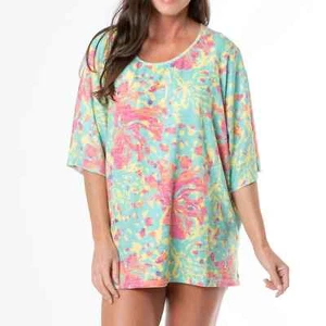 ELSIE & ZOEY ELSIE BOHO BRUSHED PRINTED ONE SIZE SWIMSUIT COVER UP- SO CHIC!!! - Picture 1 of 4