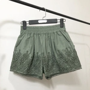 Lady Lace Floral Mini Shorts Elastic Waist Wide Leg Walking Sports Summer Shorts - Picture 1 of 16