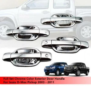 Chrome Full Set Outer Outside Door Handle Fit Isuzu Dmax Pickup 2003 - 2011 - Picture 1 of 4
