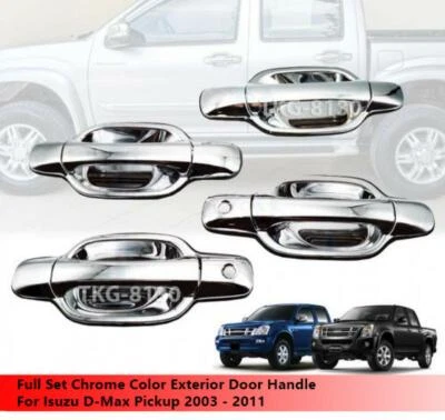 Juego completo de manijas de puerta exterior cromadas para camioneta Isuzu Dmax 2003-2011 Foto 1 de 4