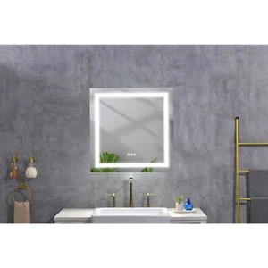 36x36in LED Bathroom Mirror with Frontlit and Backlit Wall Mounted Vanity Mirror - Picture 1 of 9