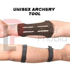 Archery Arm Guard Protector Finger Tab Forearm Gear Leather Bow Hunting Target - Picture 1 of 4