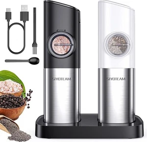 Electric Salt and Pepper Grinder Set, Automatic Gravity Salt and Pepper Grinder - Picture 1 of 6