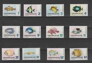 1968 Christmas Island Fauna Fish 12 Val MNH MF90219 - Picture 1 of 1