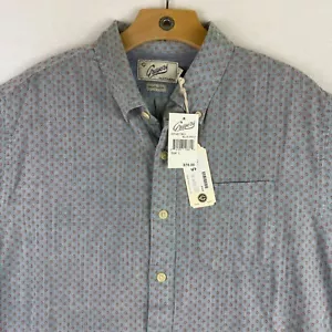 NWT Grayers Mens L Blue Orange Dot Print Ahab Short Sleeve Button Shirt Large - Picture 1 of 9