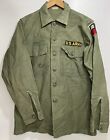 Military OG 107 Vietnam War Cotton Sateen Utility Shirt Vintage 60s 70s 15.5x33