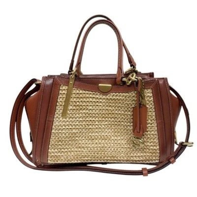 Bolso Cartera Coach Dreamer Paja Multi Compartimento Cuero Foto 1 de 4