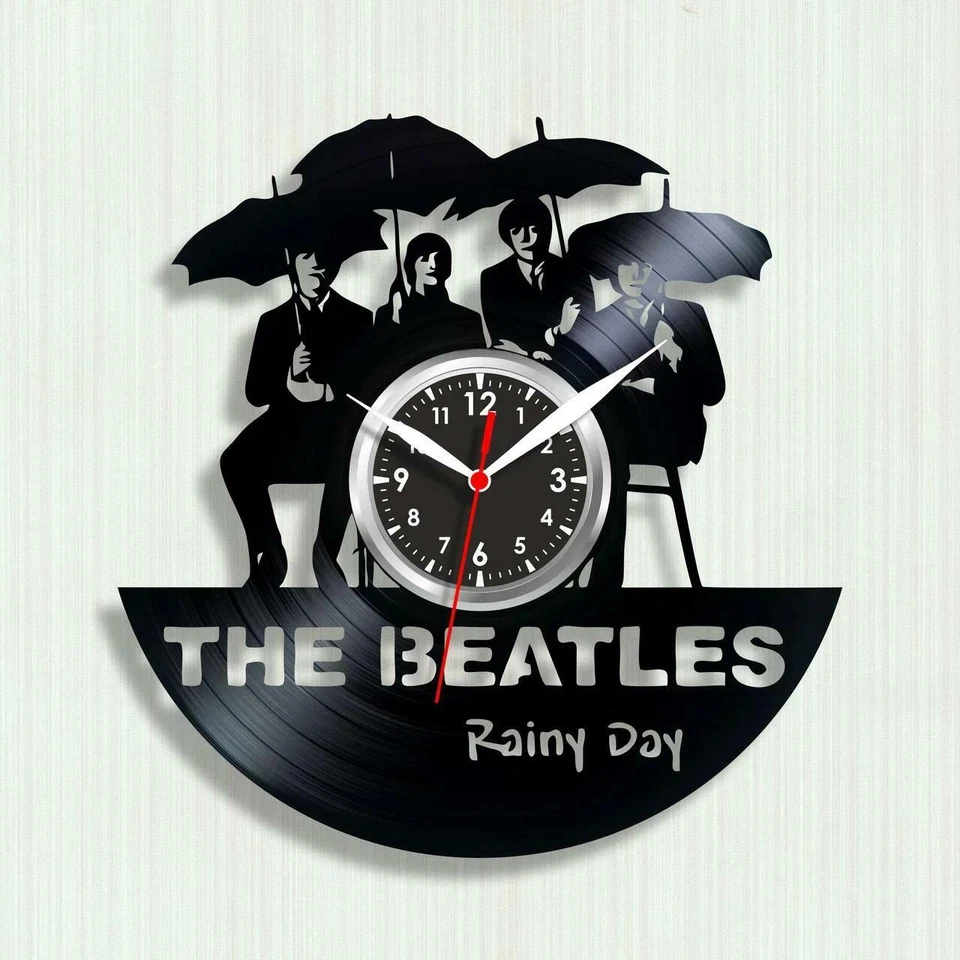 The Beatles Vinyl Record Wall Clock Gift Home Decor Rainy Day Retro Pop Classics - Image 1 of 1