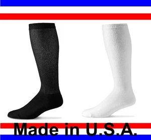 6 Pair Men's Women Over The Calf Cushioned Diabetic Socks Sizes 9-11 10-13 13-15 - Picture 1 of 6