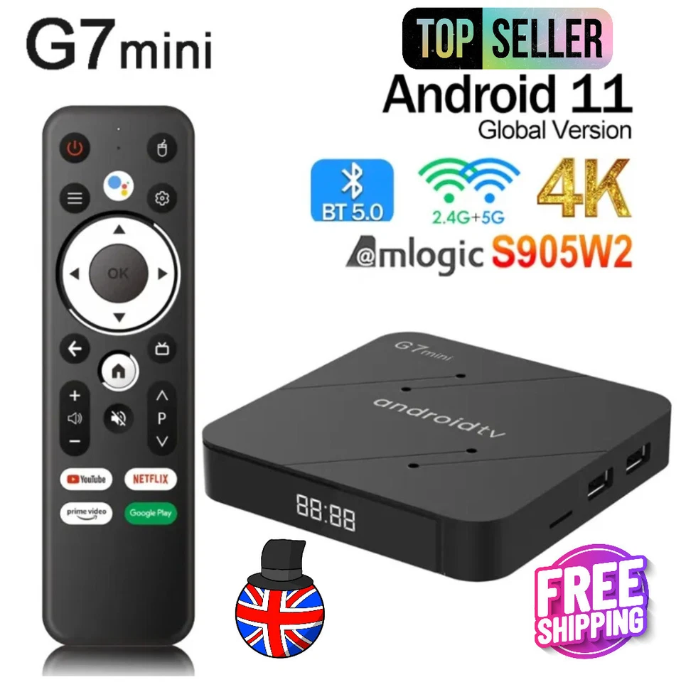 G7 Mini Android 11.0 TV Box - 4K Ultra HD Streaming Media Player - Image 1 of 4