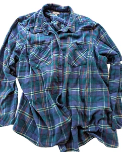 Camicia donna Croft & Barrow a quadri in flanella di cotone manica lunga più 4X - Foto 1 di 6