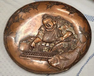 Antiqur mixed metal bronze silver plate  meiji super detailed front and back - Picture 1 of 9