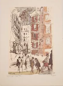SPECIAL ART SALE! FELIKS TOPOLSKI, Original Lithographie, Brunnenhof, signiert - Bild 1 von 5